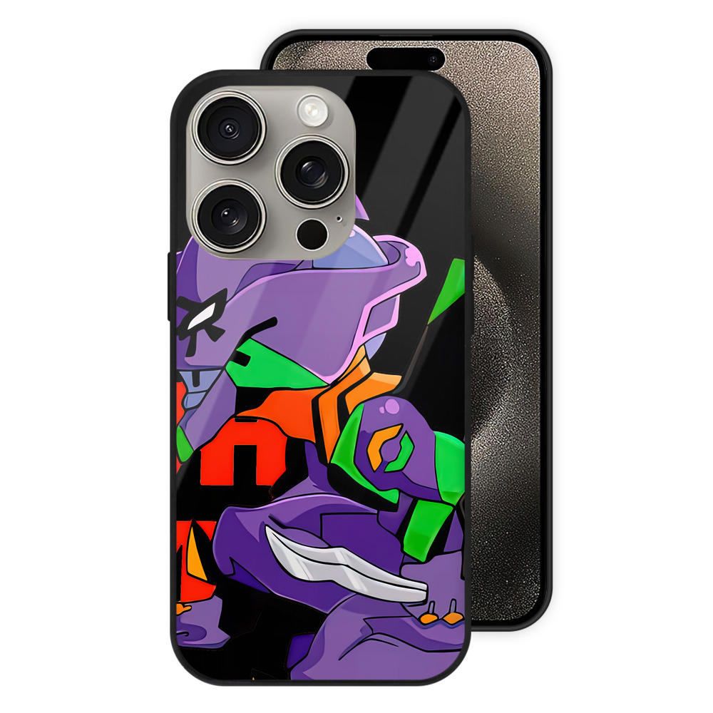 （画像用） EVA 新世紀エヴァンゲリオン 【iPhone15Pro対応】スマホケース 耐衝撃＆黄変防止 背面ガラス