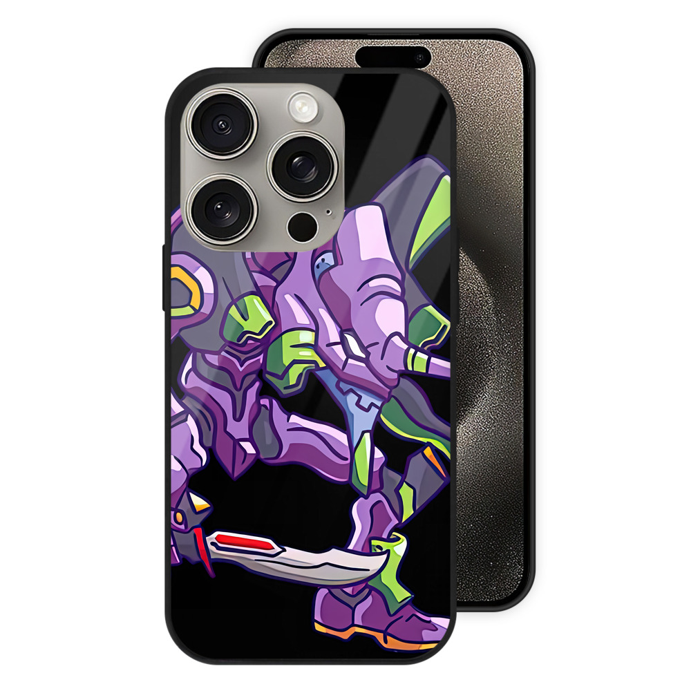 （画像用） EVA 新世紀エヴァンゲリオン 【iPhone15Pro対応】スマホケース 耐衝撃＆黄変防止 背面ガラス