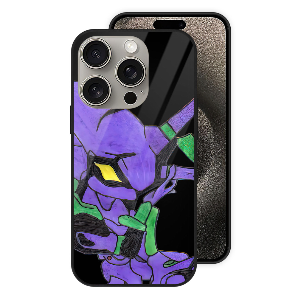 （画像用） EVA 新世紀エヴァンゲリオン 【iPhone15Pro対応】スマホケース 耐衝撃＆黄変防止 背面ガラス