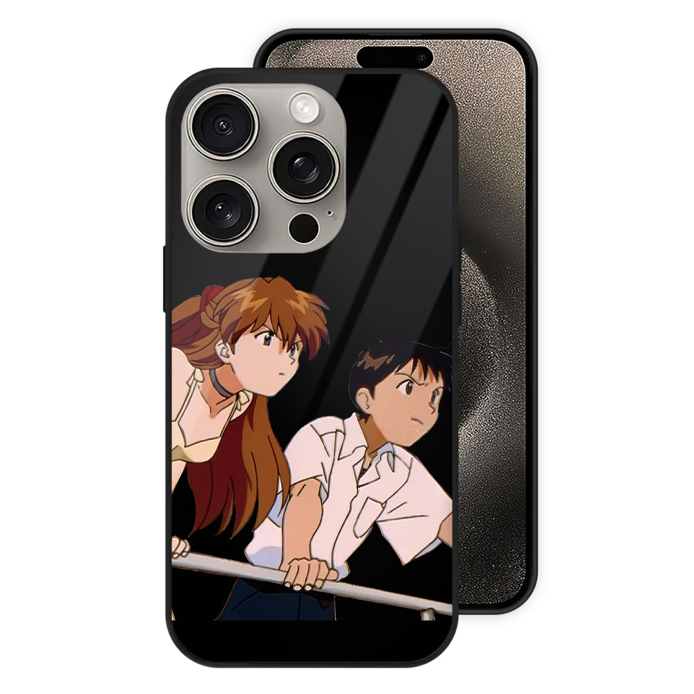 （画像用） EVA 新世紀エヴァンゲリオン 【iPhone15Pro対応】スマホケース 耐衝撃＆黄変防止 背面ガラス