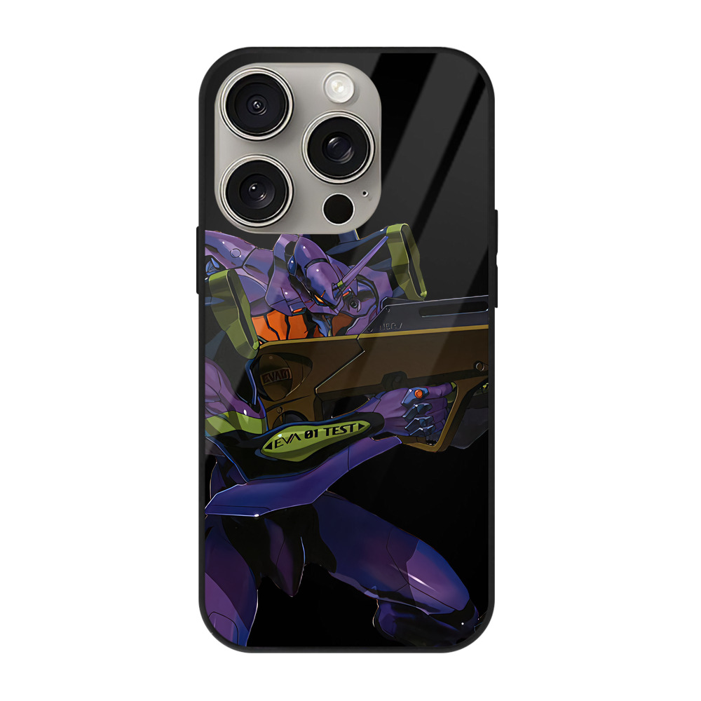 （画像用） EVA 新世紀エヴァンゲリオン 【iPhone15Pro対応】スマホケース 耐衝撃＆黄変防止 背面ガラス