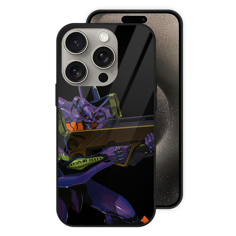 （画像用） EVA 新世紀エヴァンゲリオン 【iPhone15Pro対応】スマホケース 耐衝撃＆黄変防止 背面ガラス