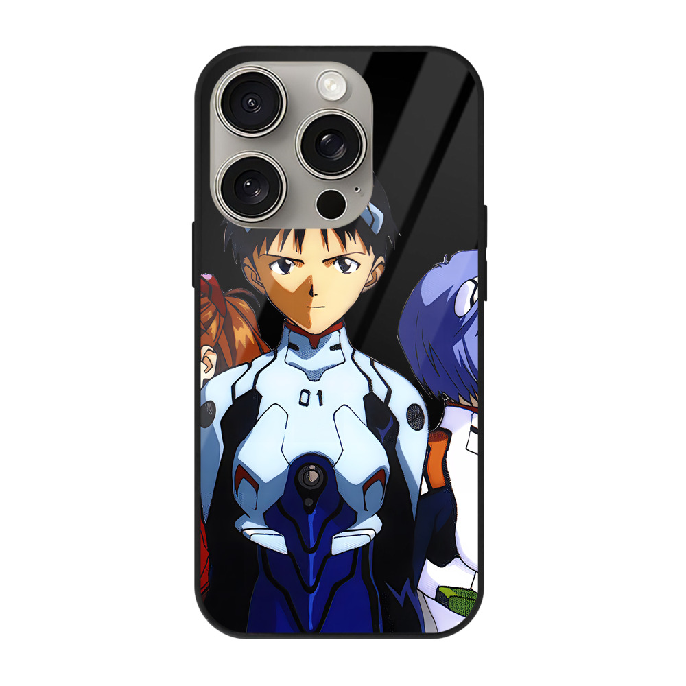 （画像用） EVA 新世紀エヴァンゲリオン 【iPhone15Pro対応】スマホケース 耐衝撃＆黄変防止 背面ガラス