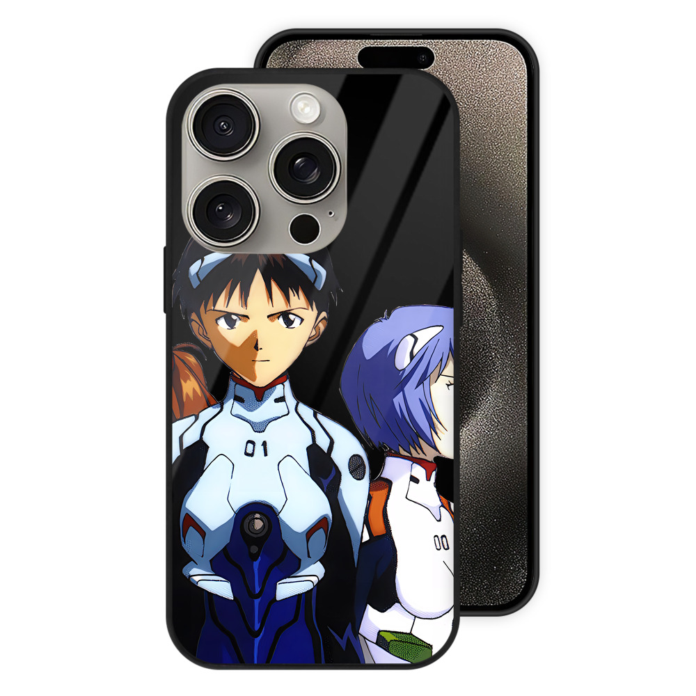 （画像用） EVA 新世紀エヴァンゲリオン 【iPhone15Pro対応】スマホケース 耐衝撃＆黄変防止 背面ガラス