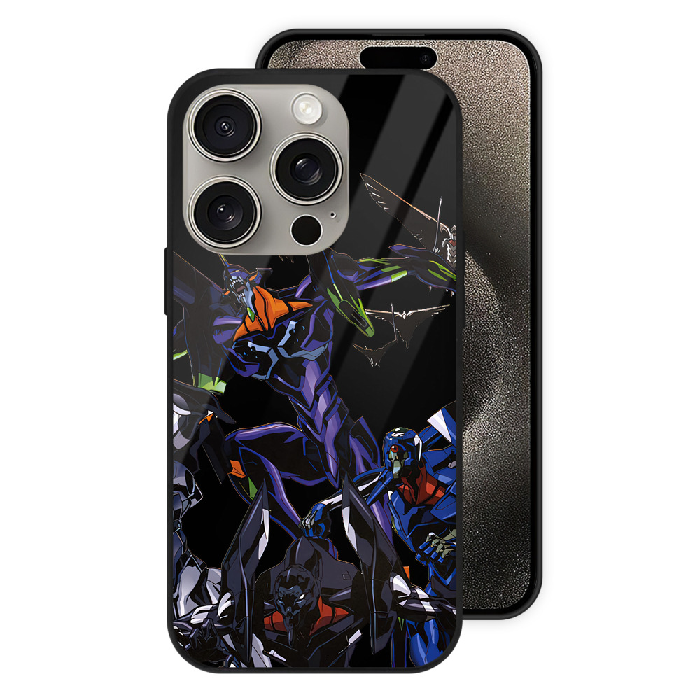 （画像用） EVA 新世紀エヴァンゲリオン 【iPhone15Pro対応】スマホケース 耐衝撃＆黄変防止 背面ガラス