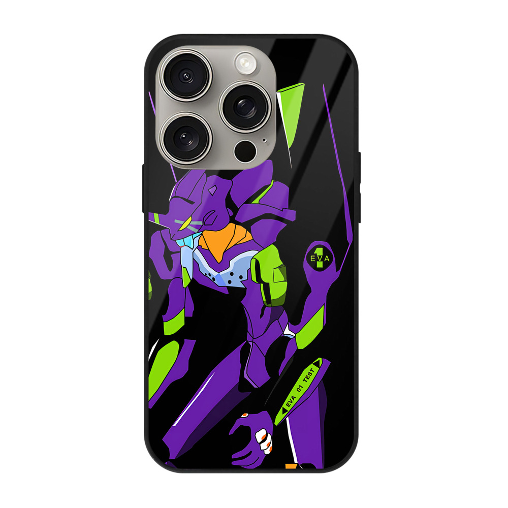 （画像用） EVA 新世紀エヴァンゲリオン 【iPhone15Pro対応】スマホケース 耐衝撃＆黄変防止 背面ガラス