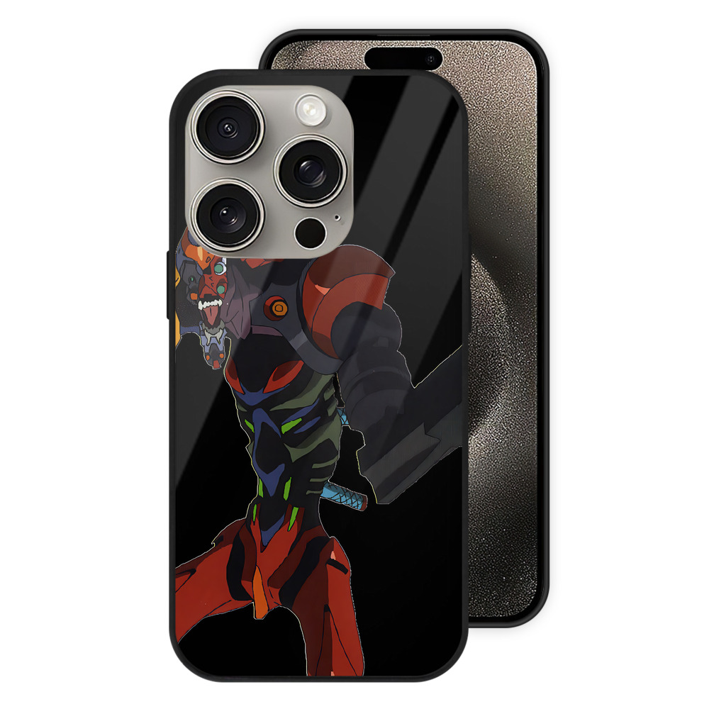 （画像用） EVA 新世紀エヴァンゲリオン 【iPhone15Pro対応】スマホケース 耐衝撃＆黄変防止 背面ガラス