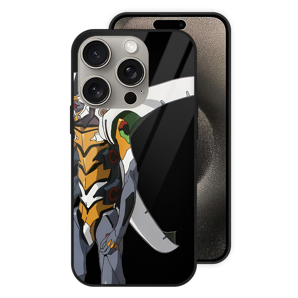 （画像用） EVA 新世紀エヴァンゲリオン 【iPhone15Pro対応】スマホケース 耐衝撃＆黄変防止 背面ガラス