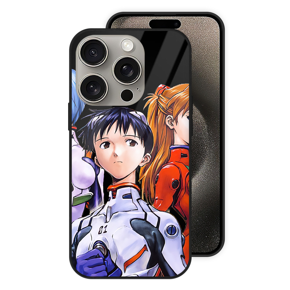 （画像用） EVA 新世紀エヴァンゲリオン 【iPhone15Pro対応】スマホケース 耐衝撃＆黄変防止 背面ガラス