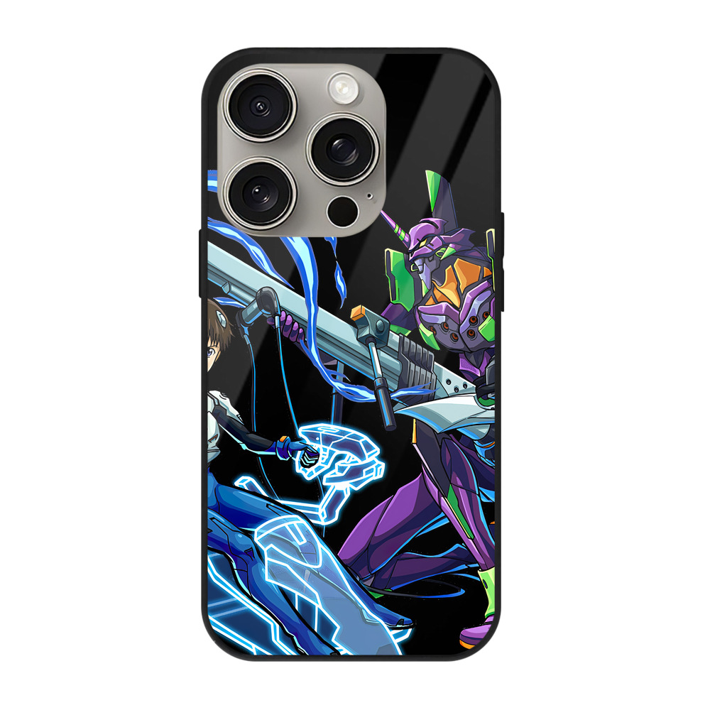 （画像用） EVA 新世紀エヴァンゲリオン 【iPhone15Pro対応】スマホケース 耐衝撃＆黄変防止 背面ガラス