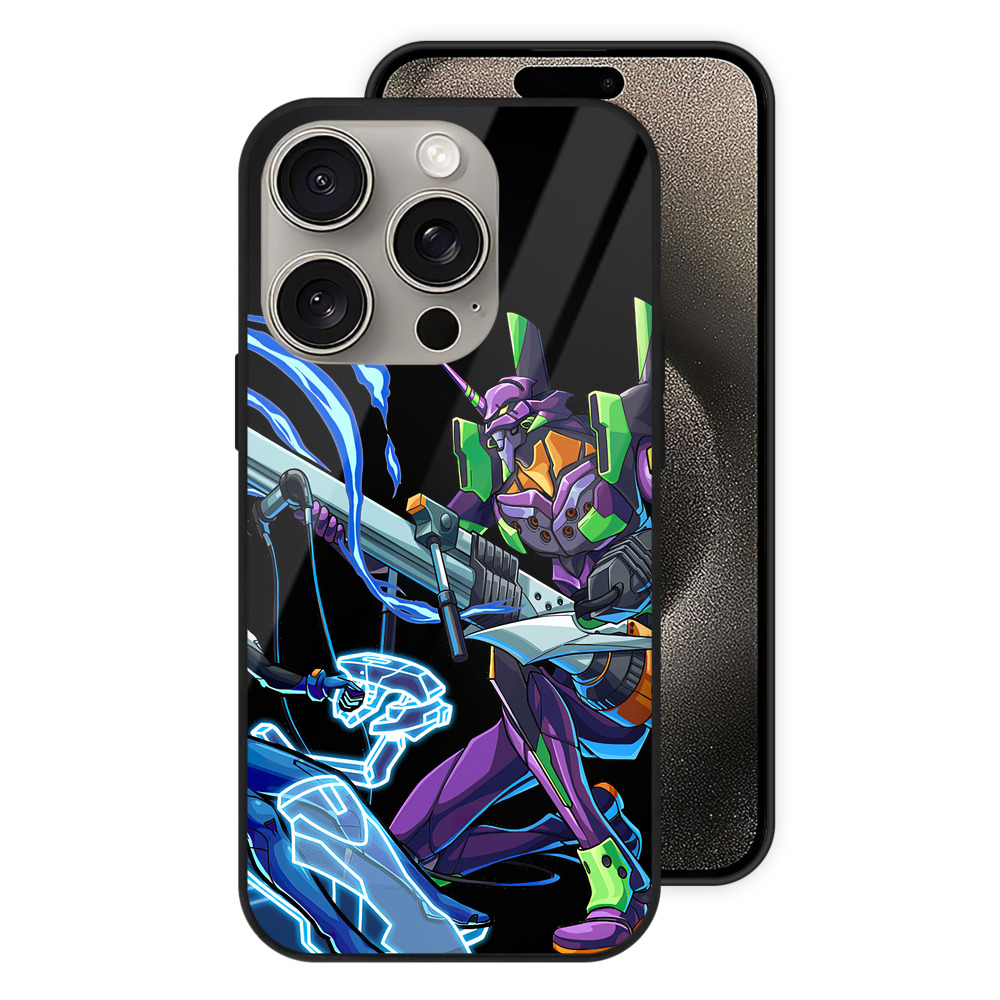 （画像用） EVA 新世紀エヴァンゲリオン 【iPhone15Pro対応】スマホケース 耐衝撃＆黄変防止 背面ガラス