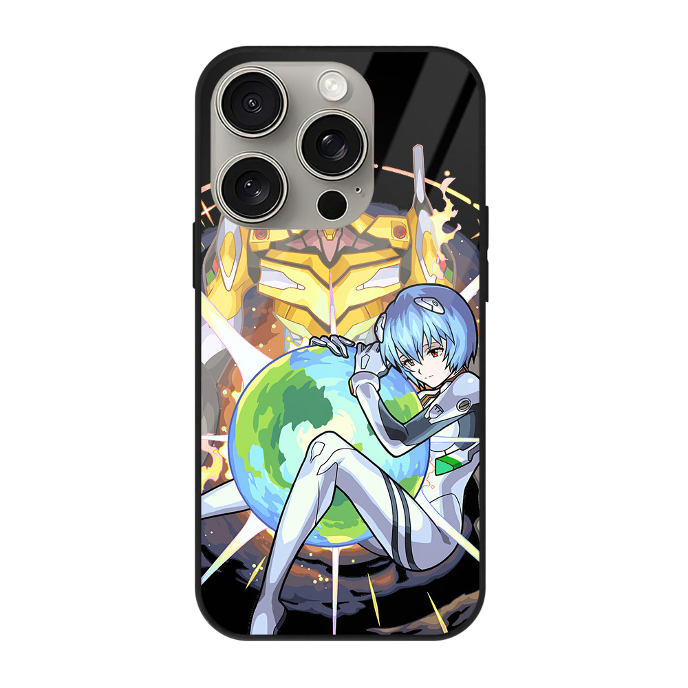 （画像用） EVA 新世紀エヴァンゲリオン 【iPhone15Pro対応】スマホケース 耐衝撃＆黄変防止 背面ガラス