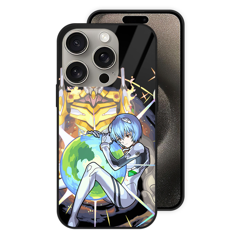 （画像用） EVA 新世紀エヴァンゲリオン 【iPhone15Pro対応】スマホケース 耐衝撃＆黄変防止 背面ガラス