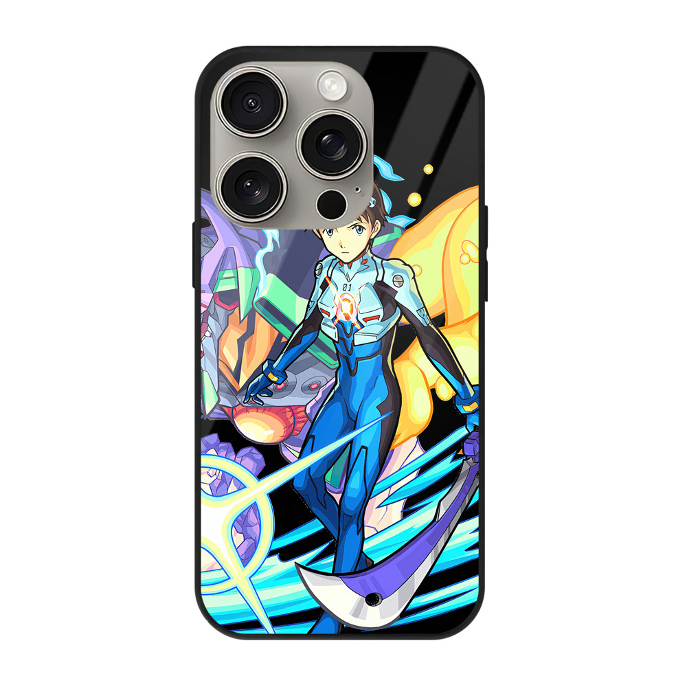 （画像用） EVA 新世紀エヴァンゲリオン 【iPhone15Pro対応】スマホケース 耐衝撃＆黄変防止 背面ガラス