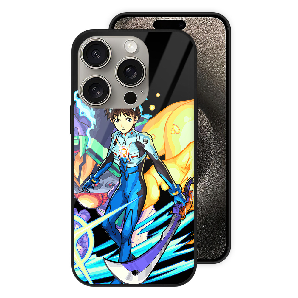 （画像用） EVA 新世紀エヴァンゲリオン 【iPhone15Pro対応】スマホケース 耐衝撃＆黄変防止 背面ガラス