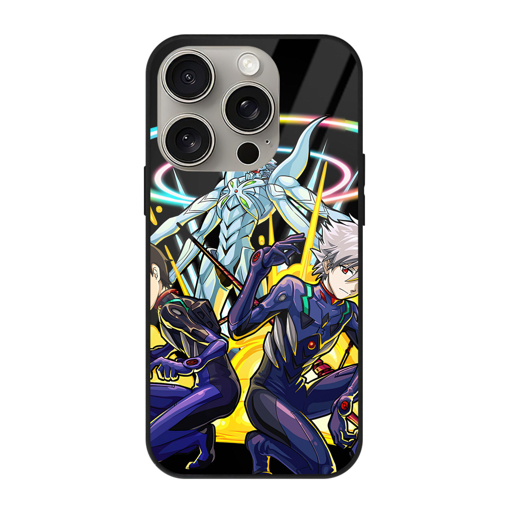 （画像用） EVA 新世紀エヴァンゲリオン 【iPhone15Pro対応】スマホケース 耐衝撃＆黄変防止 背面ガラス