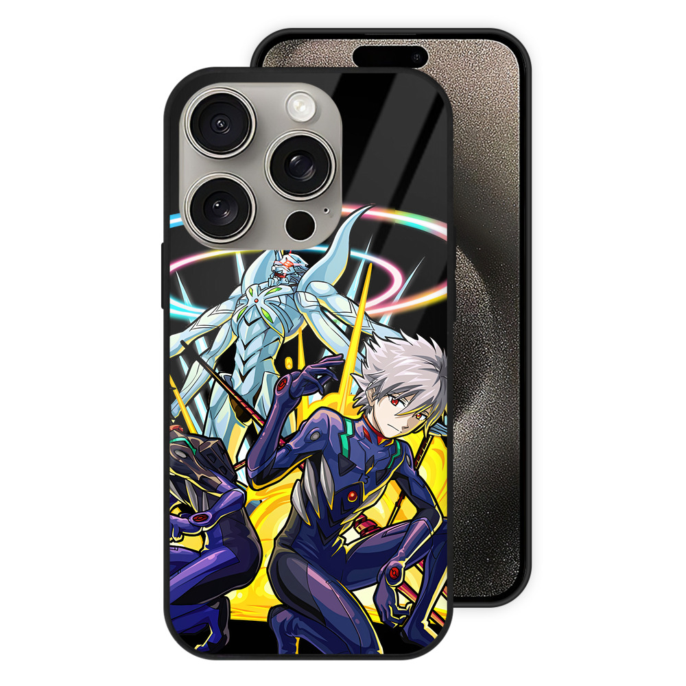 （画像用） EVA 新世紀エヴァンゲリオン 【iPhone15Pro対応】スマホケース 耐衝撃＆黄変防止 背面ガラス