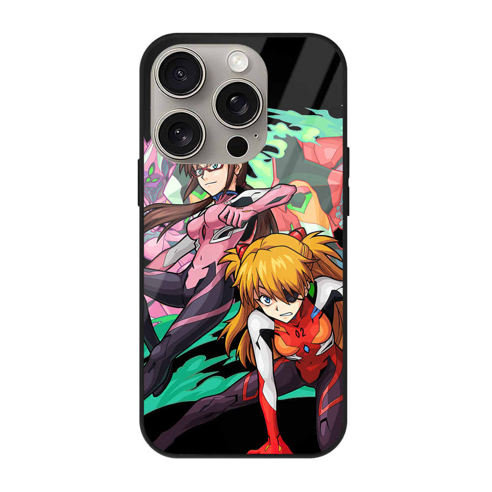 （画像用） EVA 新世紀エヴァンゲリオン 【iPhone15Pro対応】スマホケース 耐衝撃＆黄変防止 背面ガラス