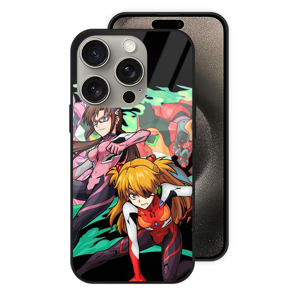（画像用） EVA 新世紀エヴァンゲリオン 【iPhone15Pro対応】スマホケース 耐衝撃＆黄変防止 背面ガラス