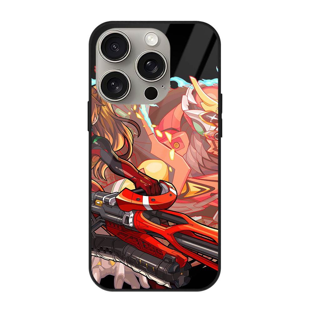 （画像用） EVA 新世紀エヴァンゲリオン 【iPhone15Pro対応】スマホケース 耐衝撃＆黄変防止 背面ガラス