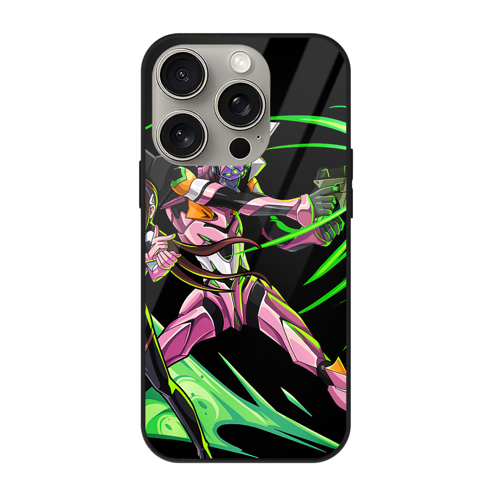 （画像用） EVA 新世紀エヴァンゲリオン 【iPhone15Pro対応】スマホケース 耐衝撃＆黄変防止 背面ガラス