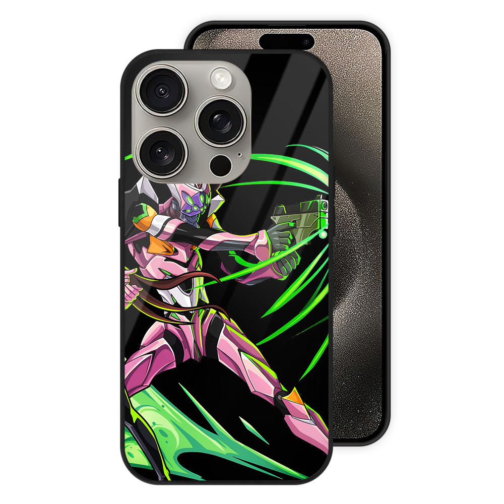 （画像用） EVA 新世紀エヴァンゲリオン 【iPhone15Pro対応】スマホケース 耐衝撃＆黄変防止 背面ガラス