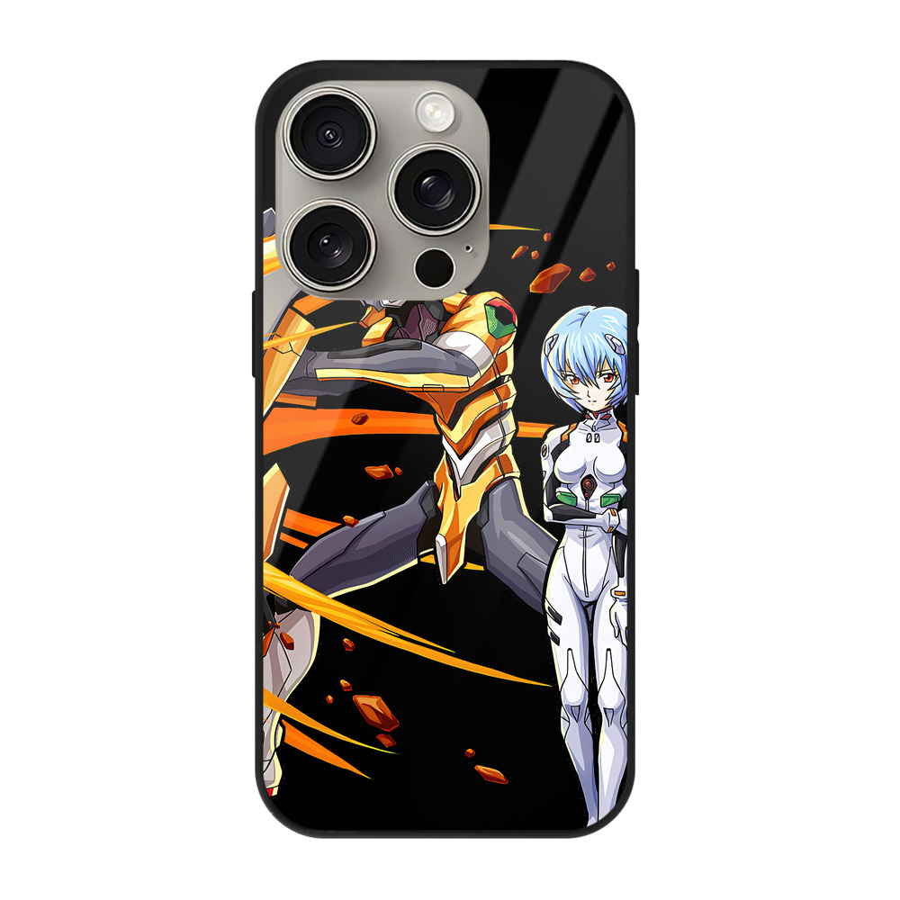 （画像用） EVA 新世紀エヴァンゲリオン 【iPhone15Pro対応】スマホケース 耐衝撃＆黄変防止 背面ガラス