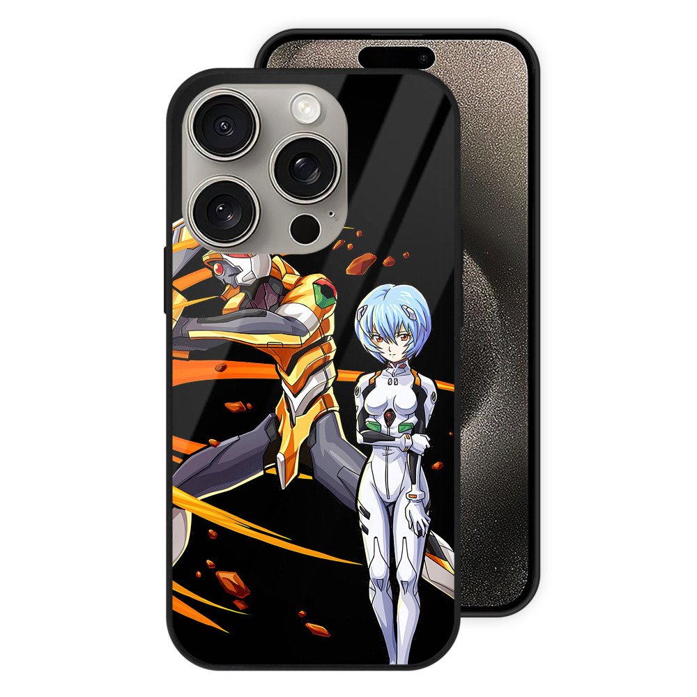 （画像用） EVA 新世紀エヴァンゲリオン 【iPhone15Pro対応】スマホケース 耐衝撃＆黄変防止 背面ガラス