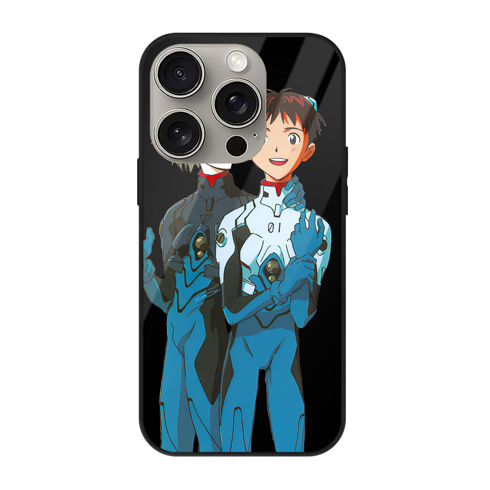 （画像用） EVA 新世紀エヴァンゲリオン 【iPhone15Pro対応】スマホケース 耐衝撃＆黄変防止 背面ガラス