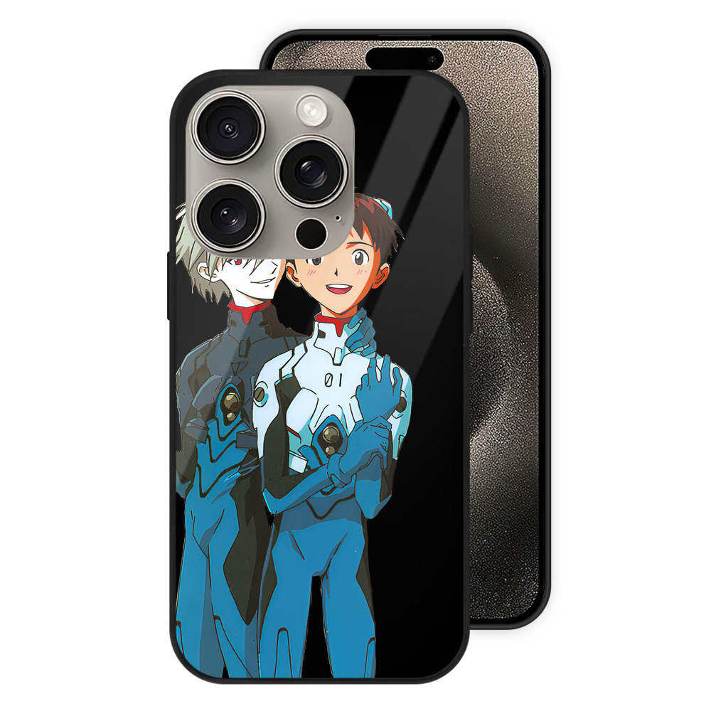 （画像用） EVA 新世紀エヴァンゲリオン 【iPhone15Pro対応】スマホケース 耐衝撃＆黄変防止 背面ガラス