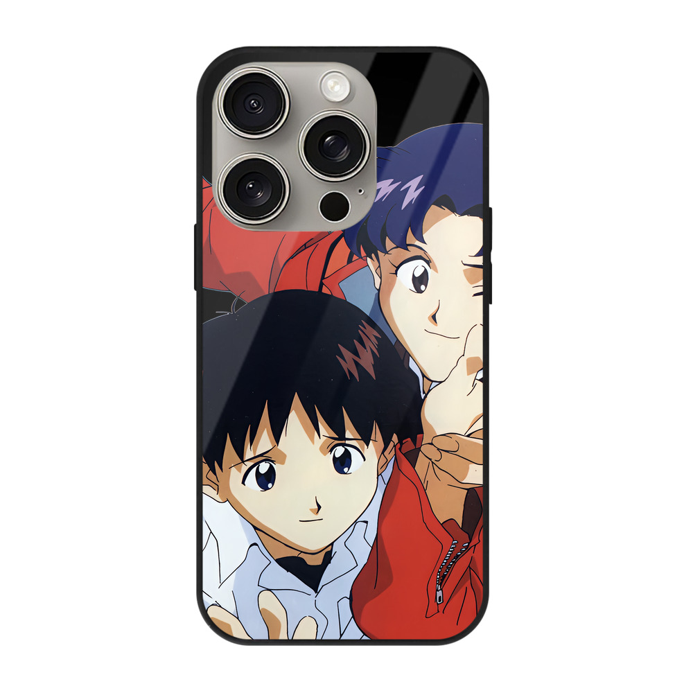 （画像用） EVA 新世紀エヴァンゲリオン 【iPhone15Pro対応】スマホケース 耐衝撃＆黄変防止 背面ガラス