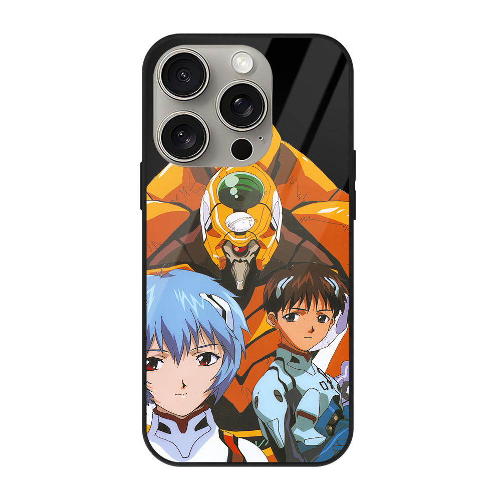 （画像用） EVA 新世紀エヴァンゲリオン 【iPhone15Pro対応】スマホケース 耐衝撃＆黄変防止 背面ガラス