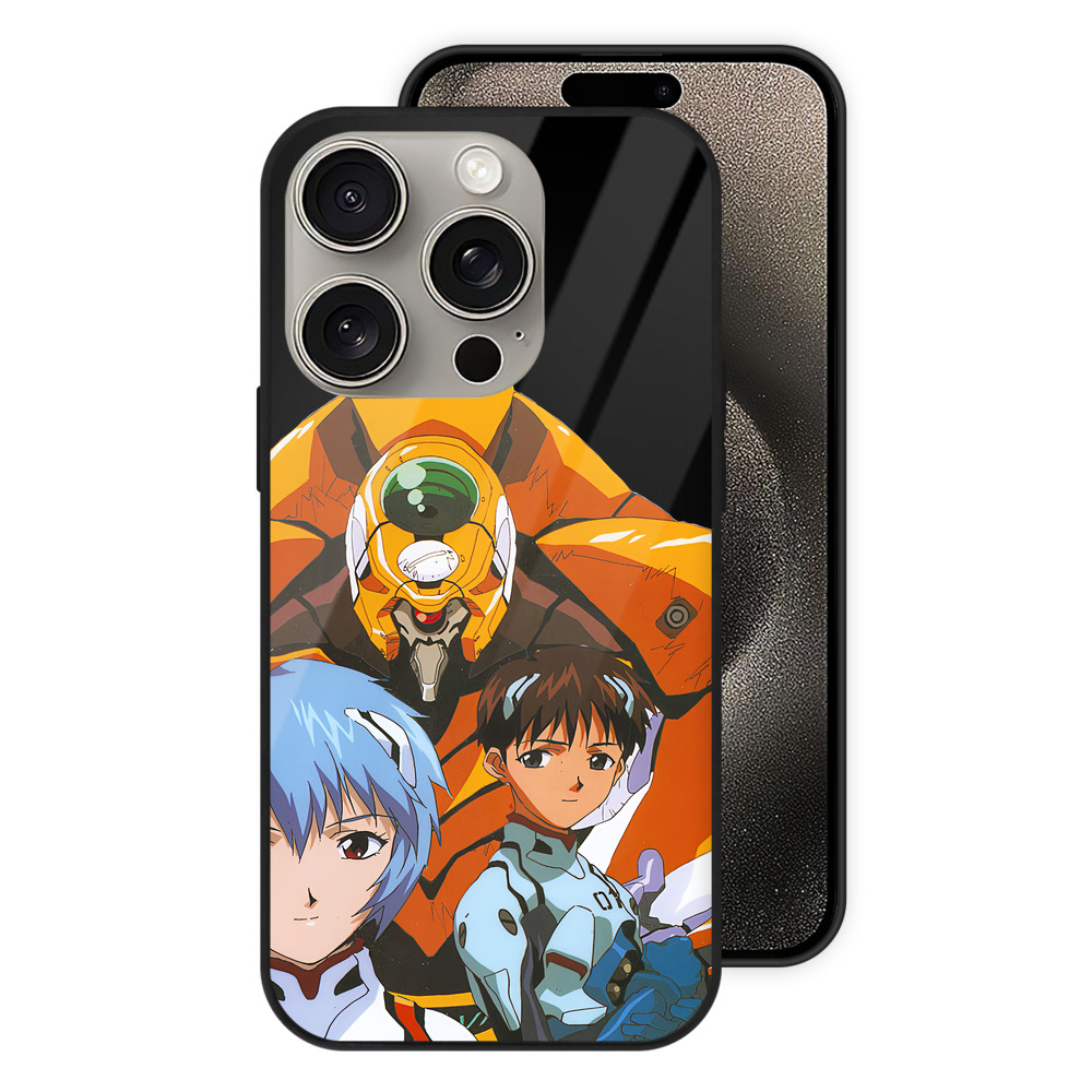 （画像用） EVA 新世紀エヴァンゲリオン 【iPhone15Pro対応】スマホケース 耐衝撃＆黄変防止 背面ガラス