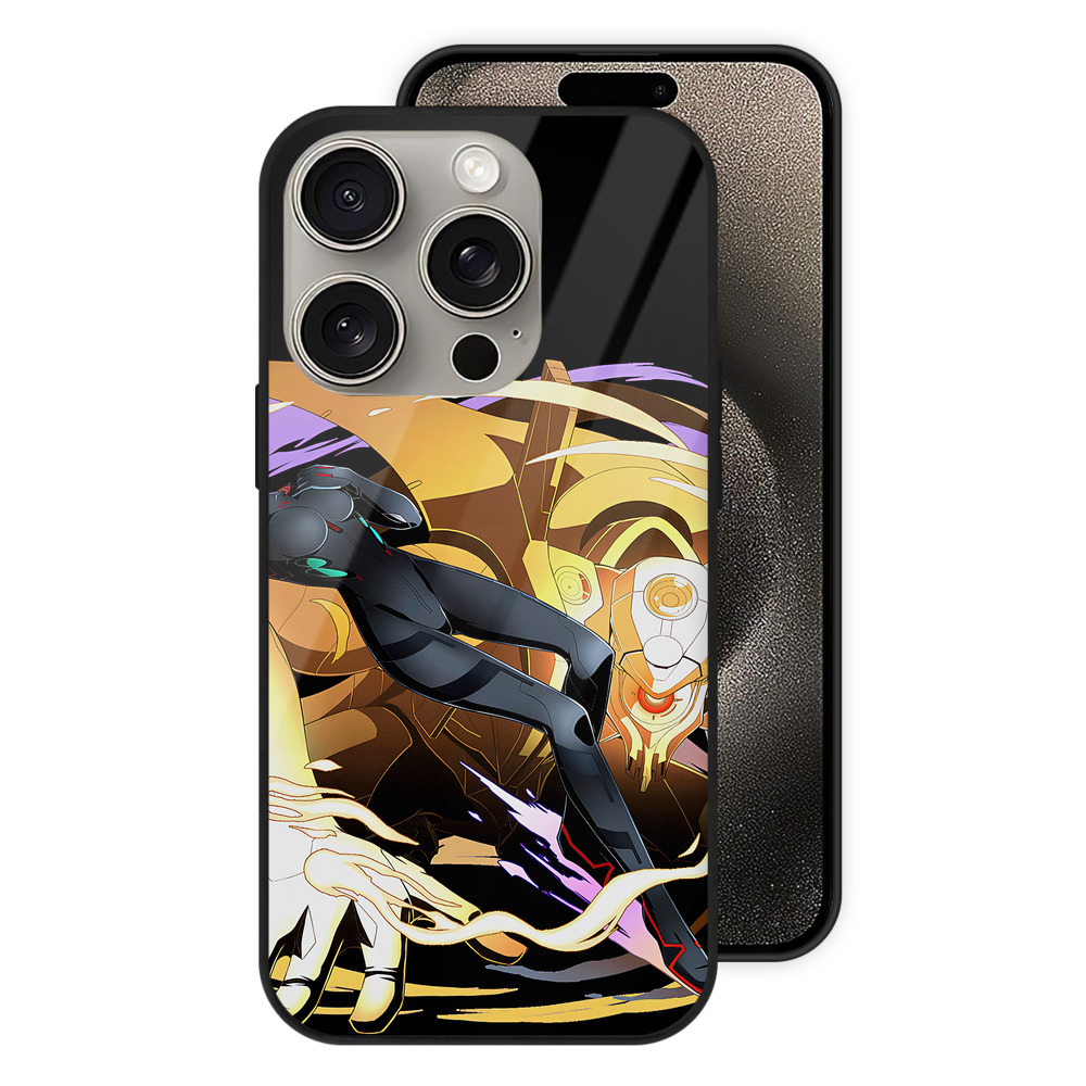 （画像用） EVA 新世紀エヴァンゲリオン 【iPhone15Pro対応】スマホケース 耐衝撃＆黄変防止 背面ガラス