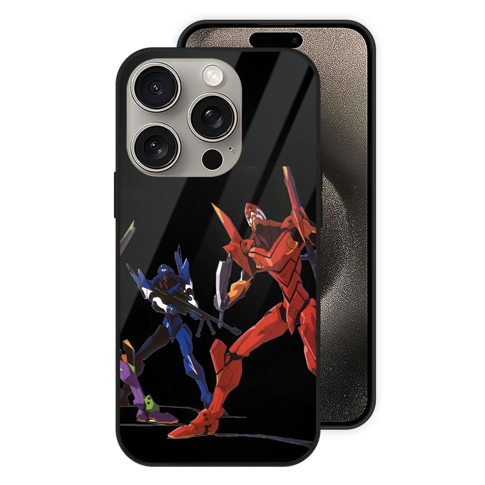 （画像用） EVA 新世紀エヴァンゲリオン 【iPhone15Pro対応】スマホケース 耐衝撃＆黄変防止 背面ガラス