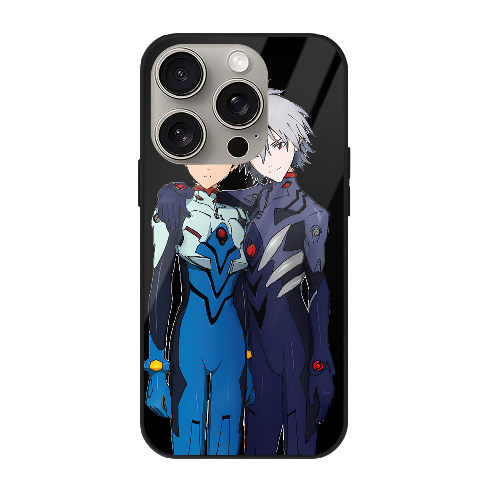 （画像用） EVA 新世紀エヴァンゲリオン 【iPhone15Pro対応】スマホケース 耐衝撃＆黄変防止 背面ガラス
