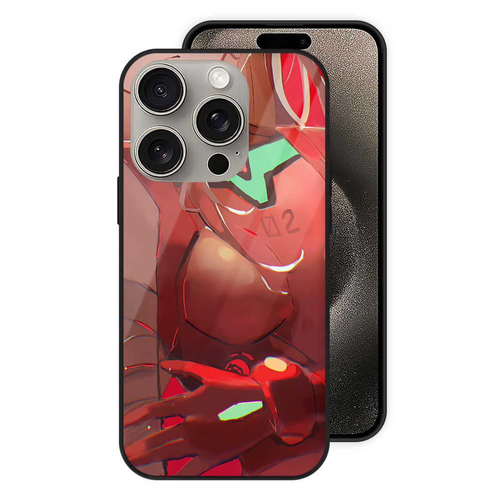 （画像用） EVA 新世紀エヴァンゲリオン 【iPhone15Pro対応】スマホケース 耐衝撃＆黄変防止 背面ガラス