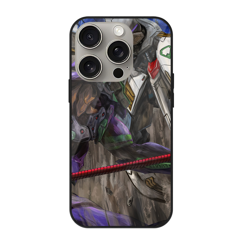（画像用） EVA 新世紀エヴァンゲリオン 【iPhone15Pro対応】スマホケース 耐衝撃＆黄変防止 背面ガラス