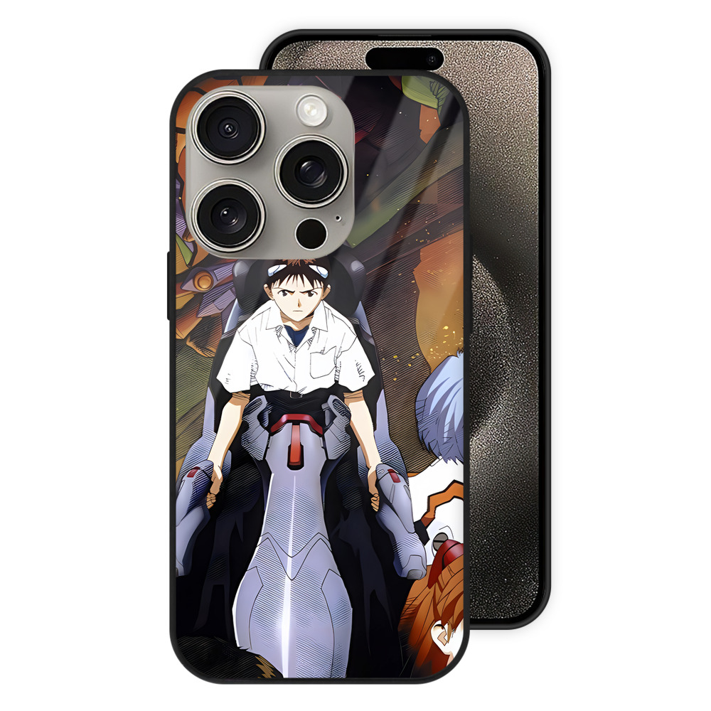 （画像用） EVA 新世紀エヴァンゲリオン 【iPhone15Pro対応】スマホケース 耐衝撃＆黄変防止 背面ガラス