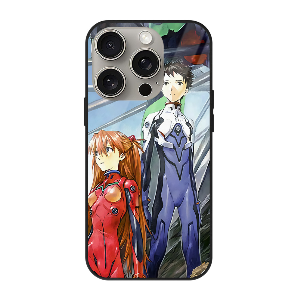 （画像用） EVA 新世紀エヴァンゲリオン 【iPhone15Pro対応】スマホケース 耐衝撃＆黄変防止 背面ガラス
