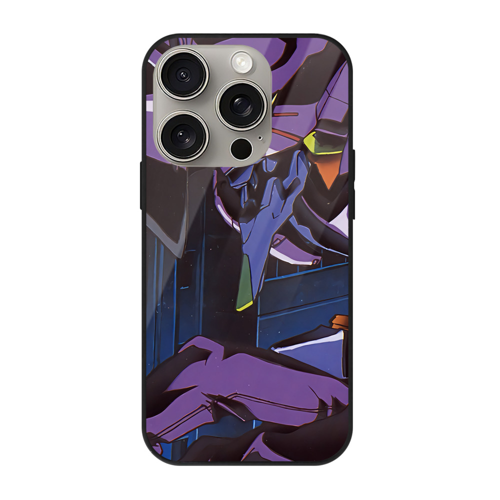 （画像用） EVA 新世紀エヴァンゲリオン 【iPhone15Pro対応】スマホケース 耐衝撃＆黄変防止 背面ガラス