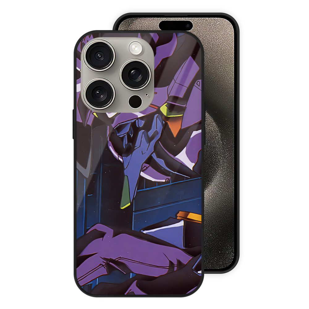 （画像用） EVA 新世紀エヴァンゲリオン 【iPhone15Pro対応】スマホケース 耐衝撃＆黄変防止 背面ガラス