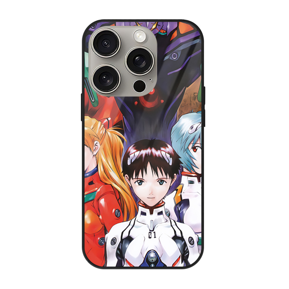 （画像用） EVA 新世紀エヴァンゲリオン 【iPhone15Pro対応】スマホケース 耐衝撃＆黄変防止 背面ガラス