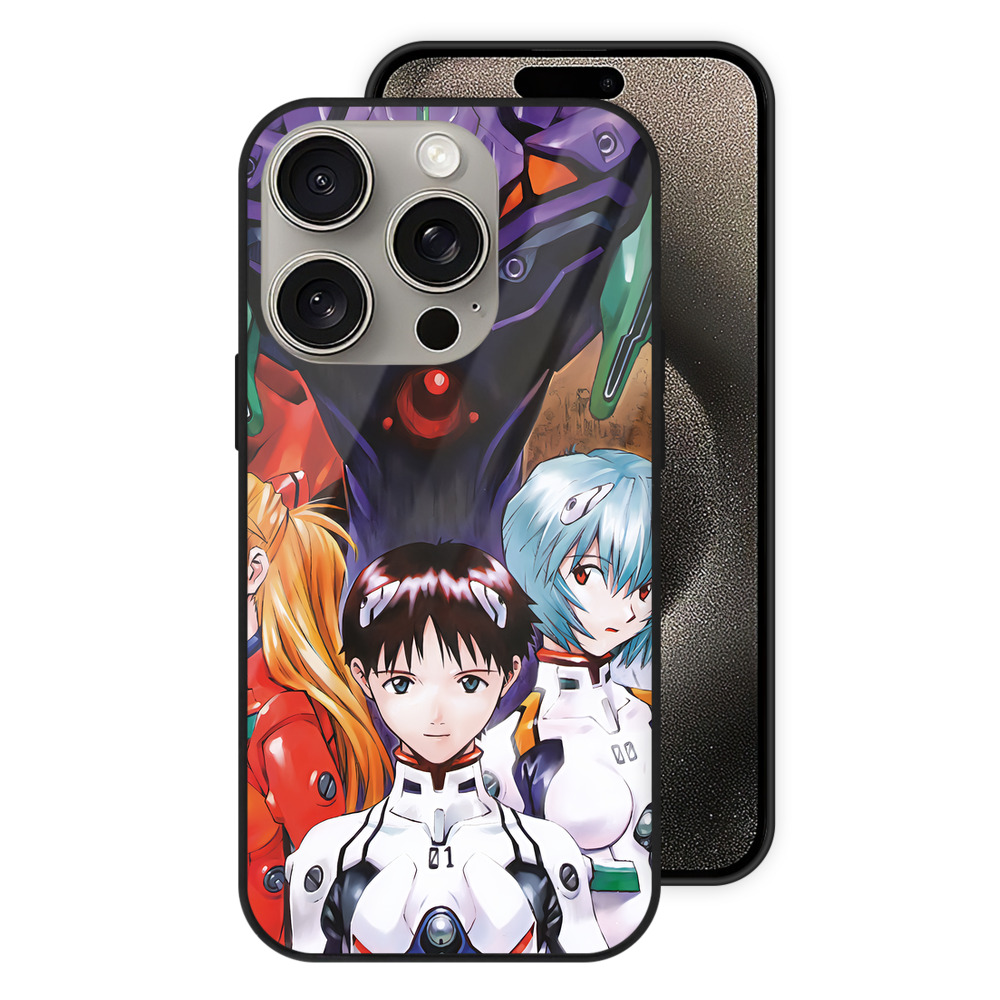 （画像用） EVA 新世紀エヴァンゲリオン 【iPhone15Pro対応】スマホケース 耐衝撃＆黄変防止 背面ガラス