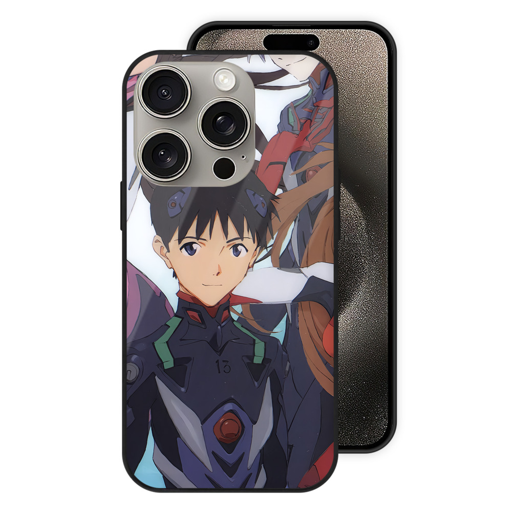 （画像用） EVA 新世紀エヴァンゲリオン 【iPhone15Pro対応】スマホケース 耐衝撃＆黄変防止 背面ガラス