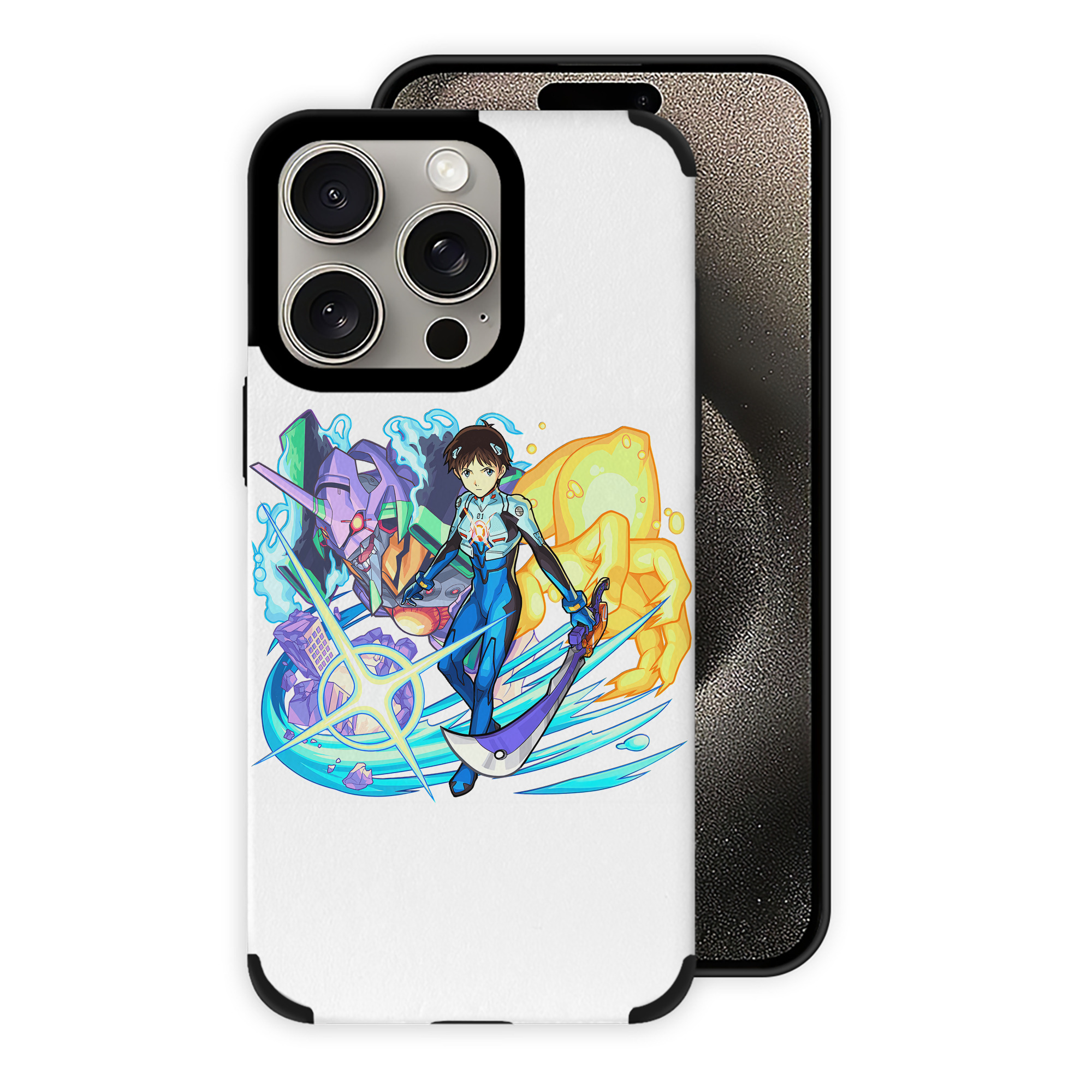 （画像用） EVA 新世紀エヴァンゲリオン 【iPhone15ProMax対応】 PUレザー スマホケース 耐衝撃＆黄変防止