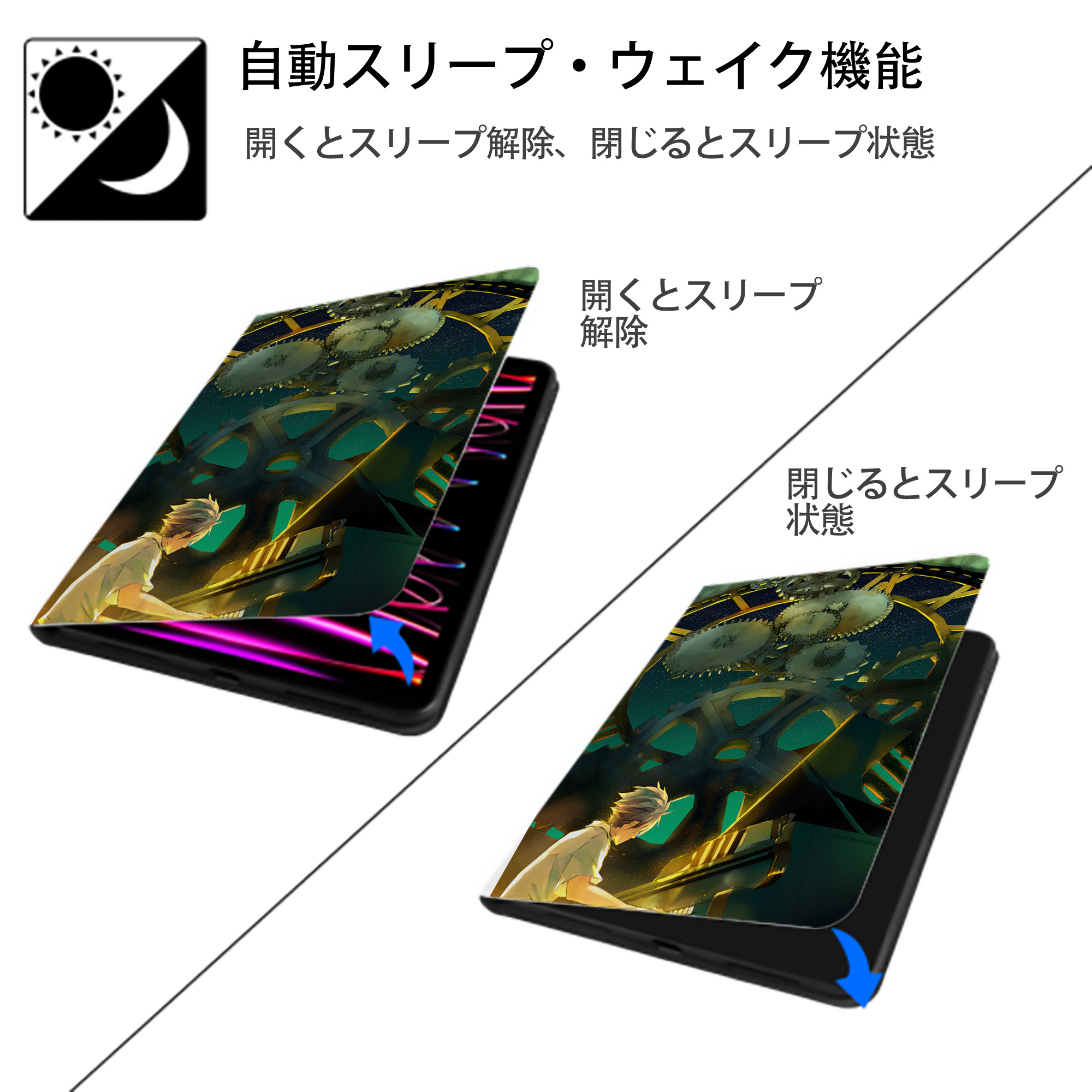 EVA 新世紀エヴァンゲリオン IPad ケース ペン収納付き 三つ折りスタンド PUレザー×シリコン 対応機種9.5/10.5/10.9インチ