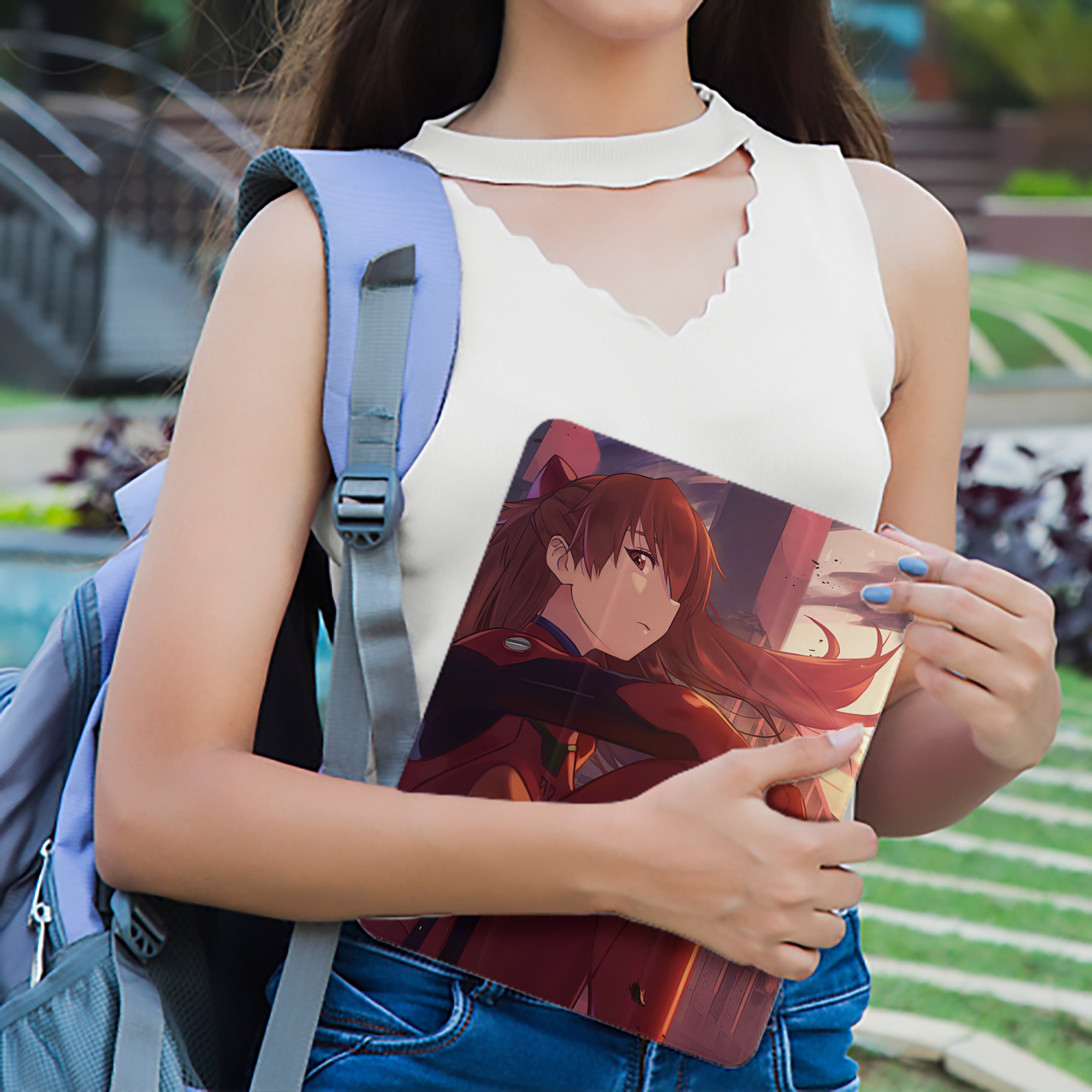 EVA 新世紀エヴァンゲリオン IPad ケース ペン収納付き 三つ折りスタンド PUレザー×シリコン 対応機種9.5/10.5/10.9インチ