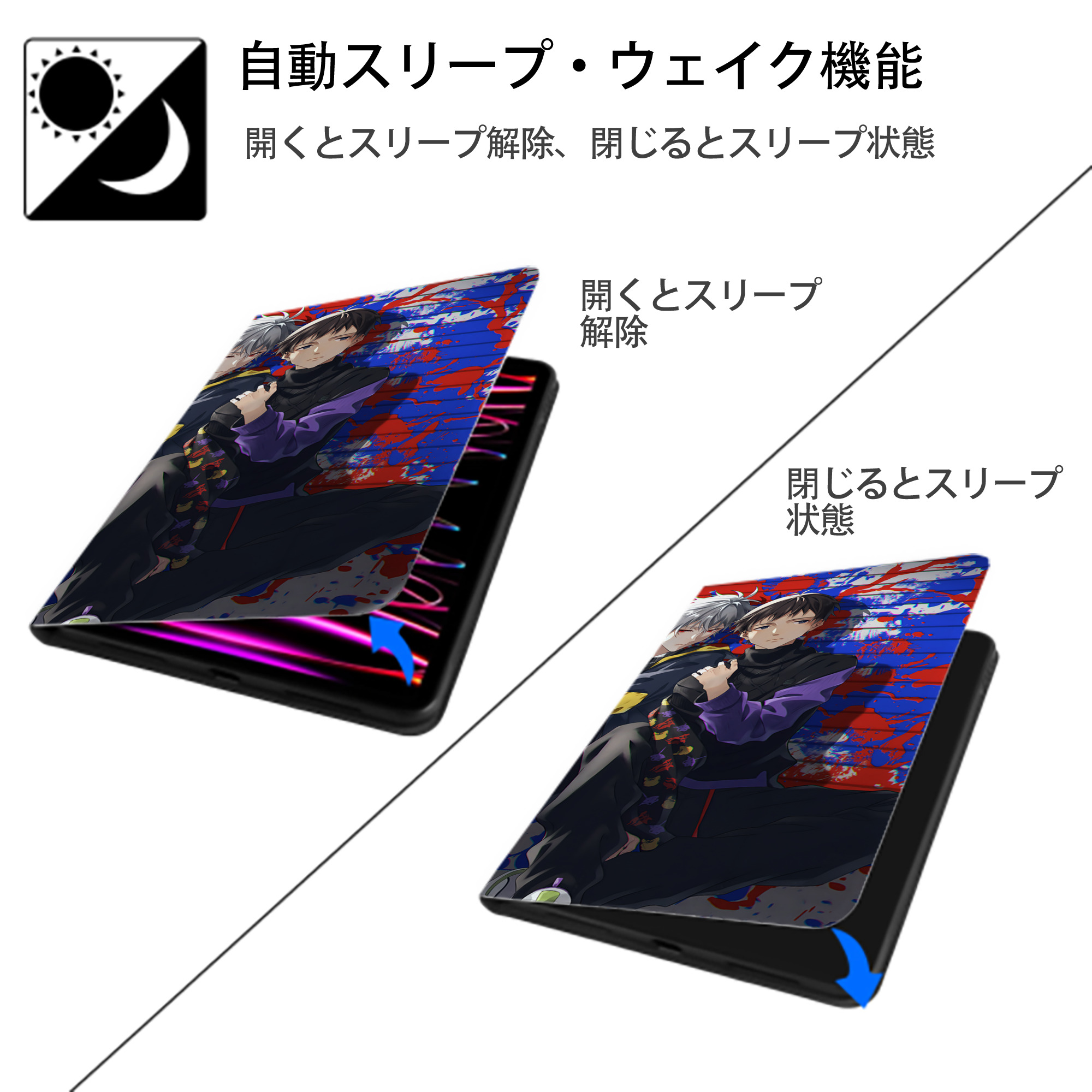 EVA 新世紀エヴァンゲリオン IPad ケース ブック型 PUレザー TPU 耐衝撃 軽量 薄型 ペン収納なし 全面保護 IPad 各モデル対応