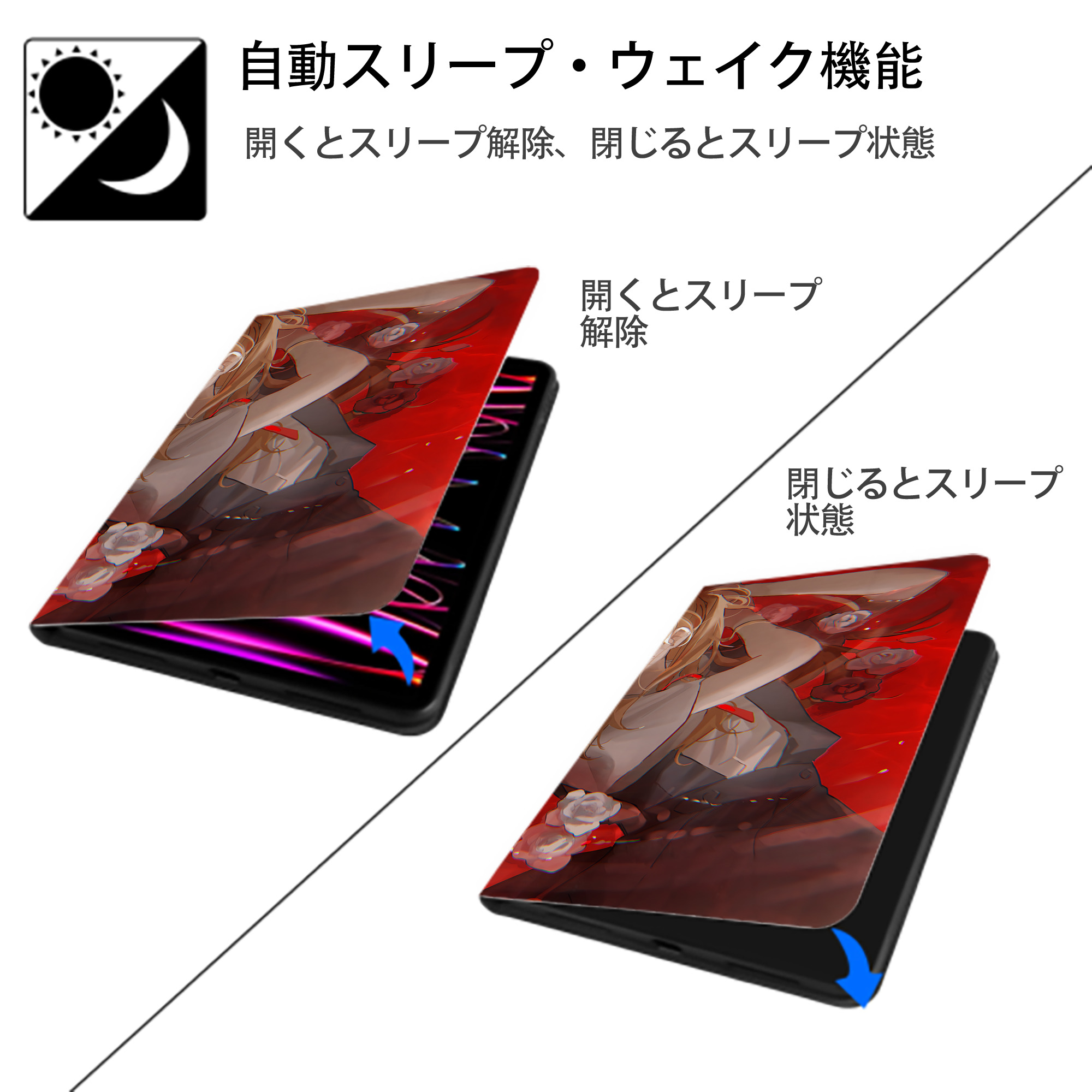 EVA 新世紀エヴァンゲリオン IPad ケース ブック型 PUレザー TPU 耐衝撃 軽量 薄型 ペン収納なし 全面保護 IPad 各モデル対応
